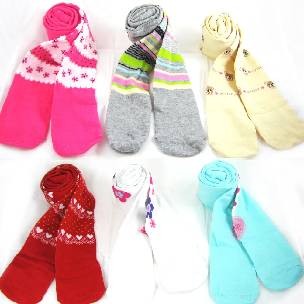 3 Pair Tights Girls Pantyhose Toddler Hosiery School Stocking Ballet 4-6 Medium