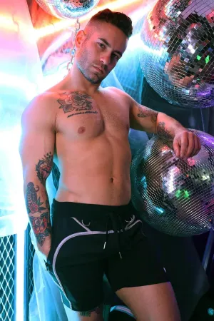 AKIRA REFLECTIVE SHORTS BLACK