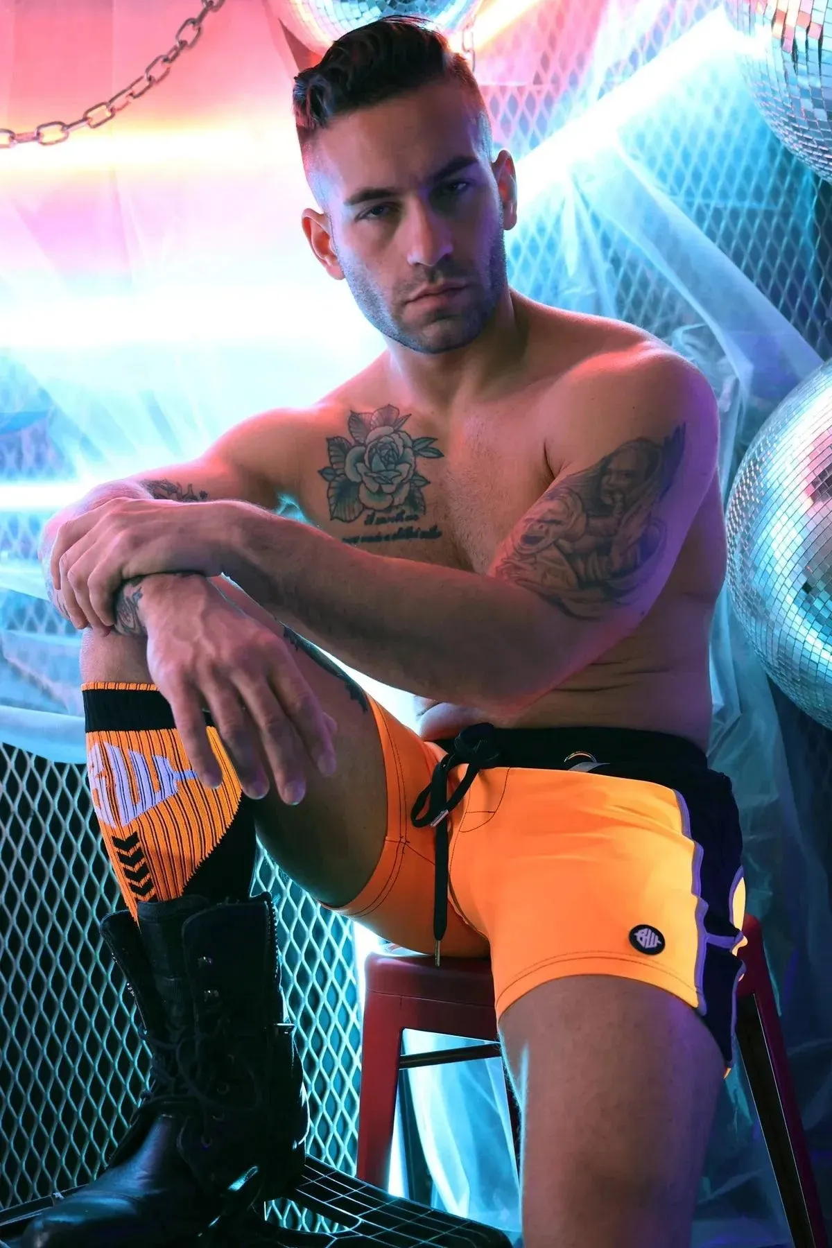 AKIRA REFLECTIVE SHORTS NEON ORANGE