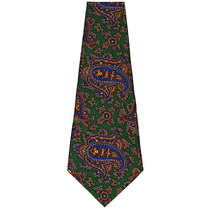 Ancient Madder Silk Bespoke Tie - Forest Green
