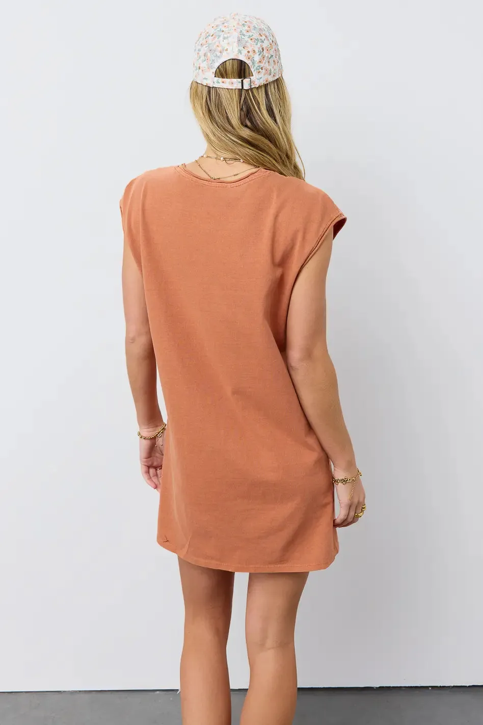 Elena T-Shirt Dress in Clay - FINAL SALE
