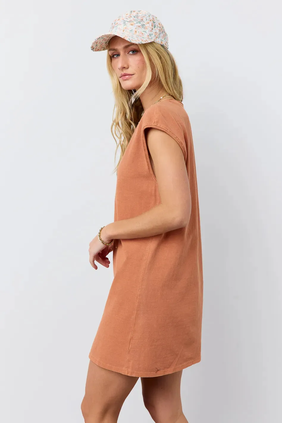Elena T-Shirt Dress in Clay - FINAL SALE