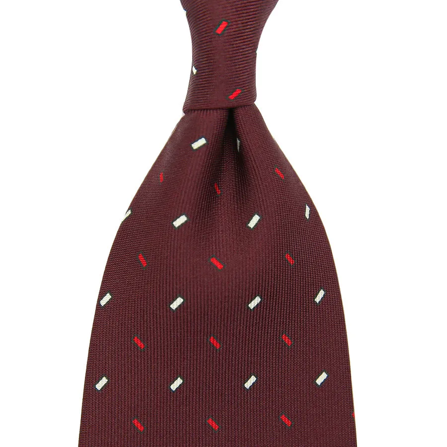 Floral Printed Silk Bespoke Silk Tie - Burgundy IV