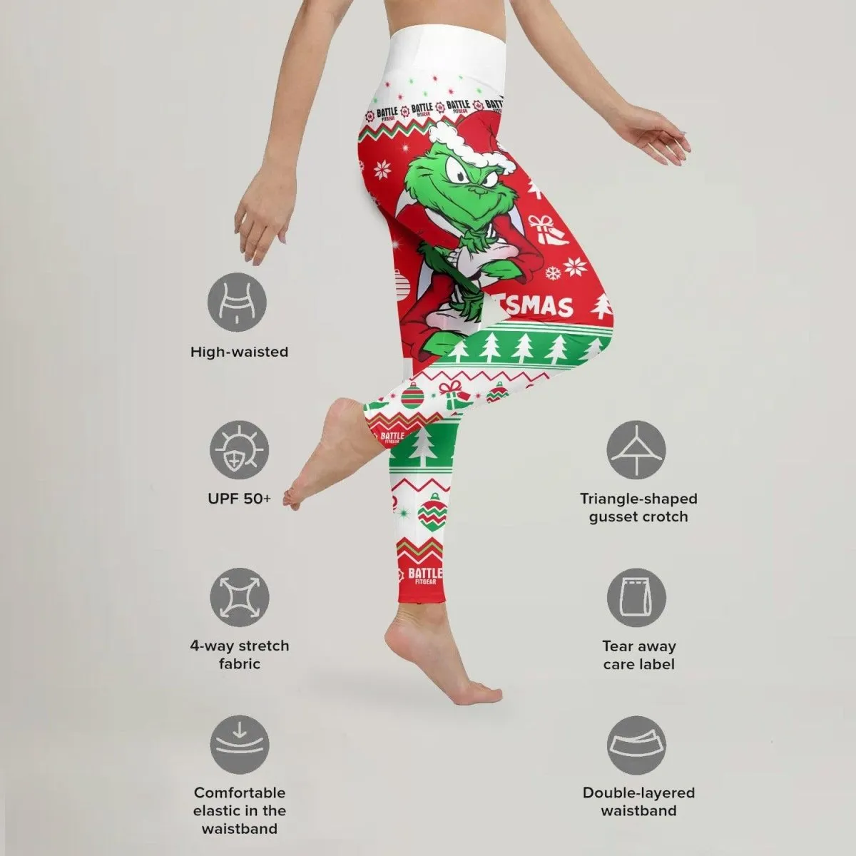 Funny Santa Grinch Leggings