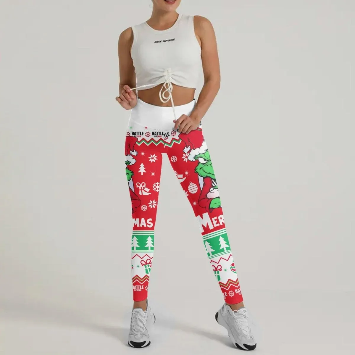 Funny Santa Grinch Leggings