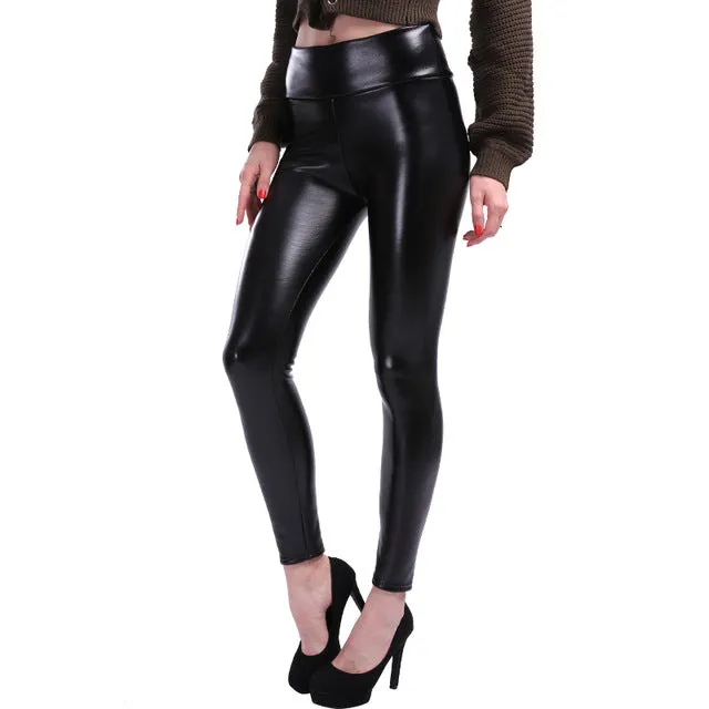 NORMOV S-5XL Plus Size Leather Leggings Women