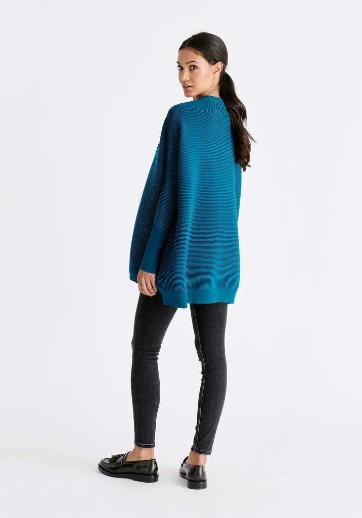 Paisie Cape Jumper in Ocean Blue