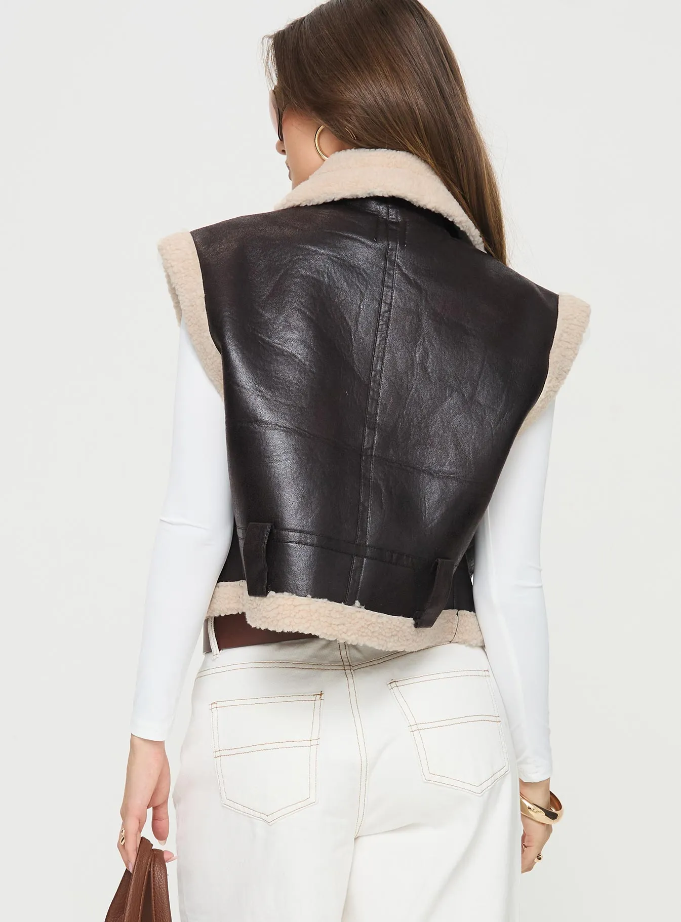 Riga Shearling Vest Chocolate