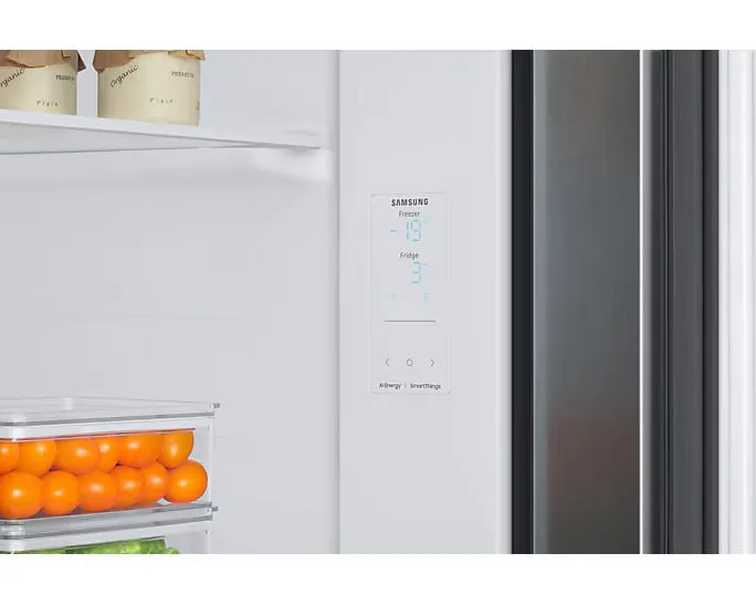 Samsung RS76CB81A333 653L 5-in-1 Convertible BESPOKE Side-by-Side Refrigerator – Twin Cooling Plus, Auto Open Door, AI Energy Mode, Wi-Fi Enabled (Glam Deep Charcoal)