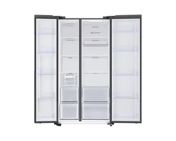 Samsung RS76CB81A333 653L 5-in-1 Convertible BESPOKE Side-by-Side Refrigerator – Twin Cooling Plus, Auto Open Door, AI Energy Mode, Wi-Fi Enabled (Glam Deep Charcoal)