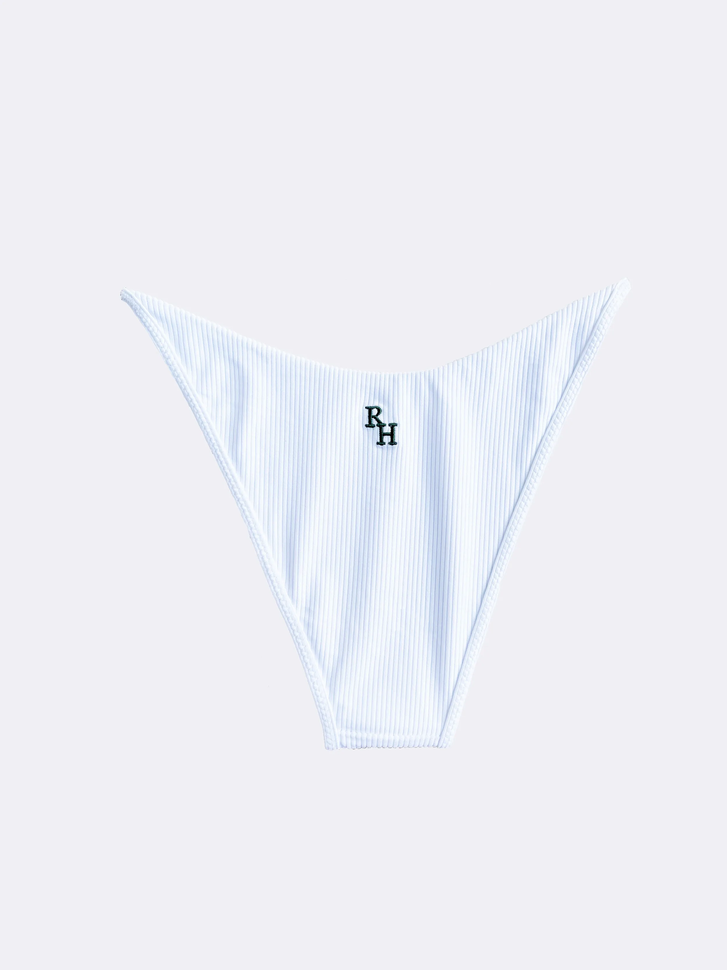 The Cape Ribbed Swim Bottom in White