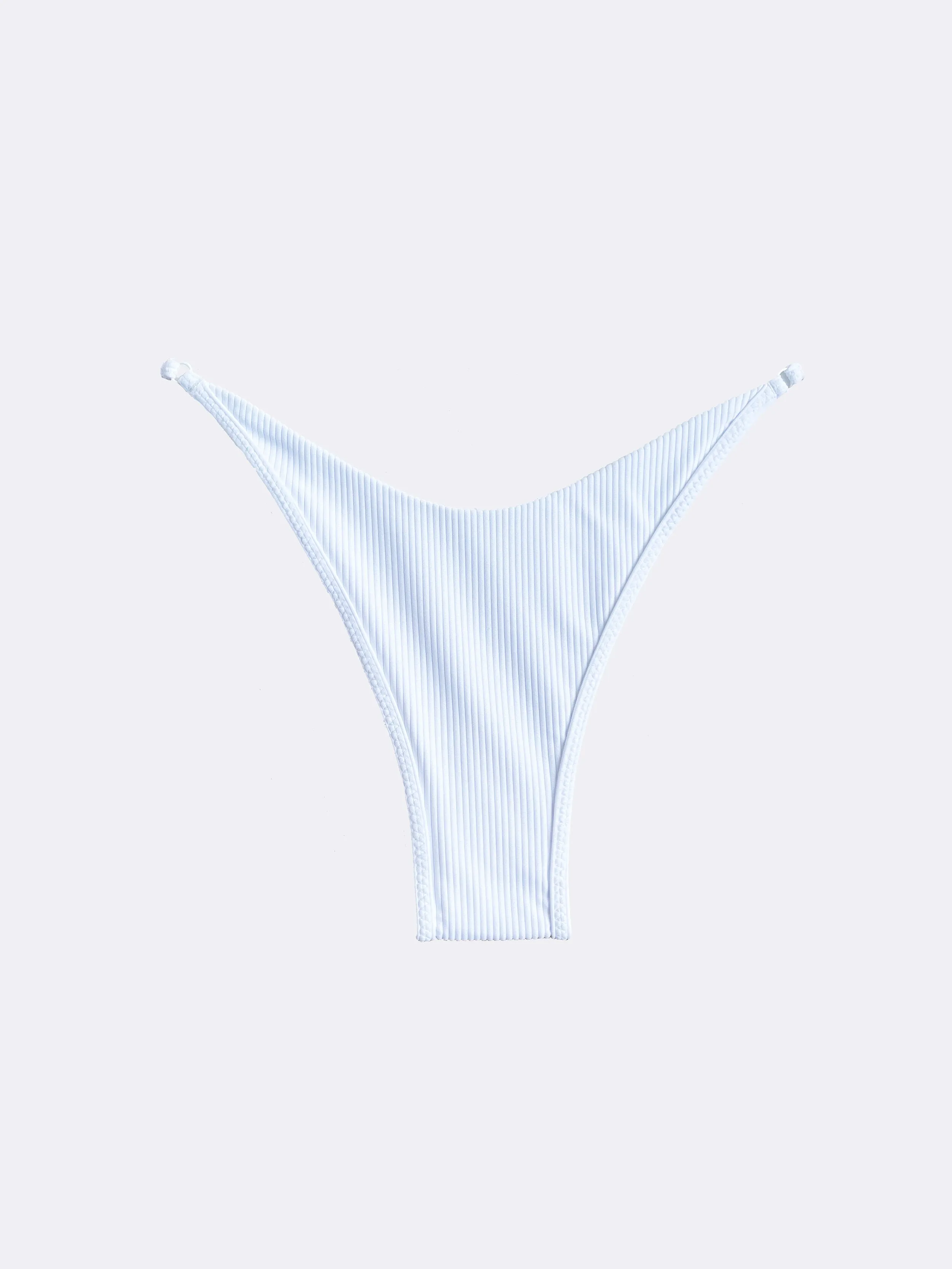 The Cape Ribbed Swim Bottom in White