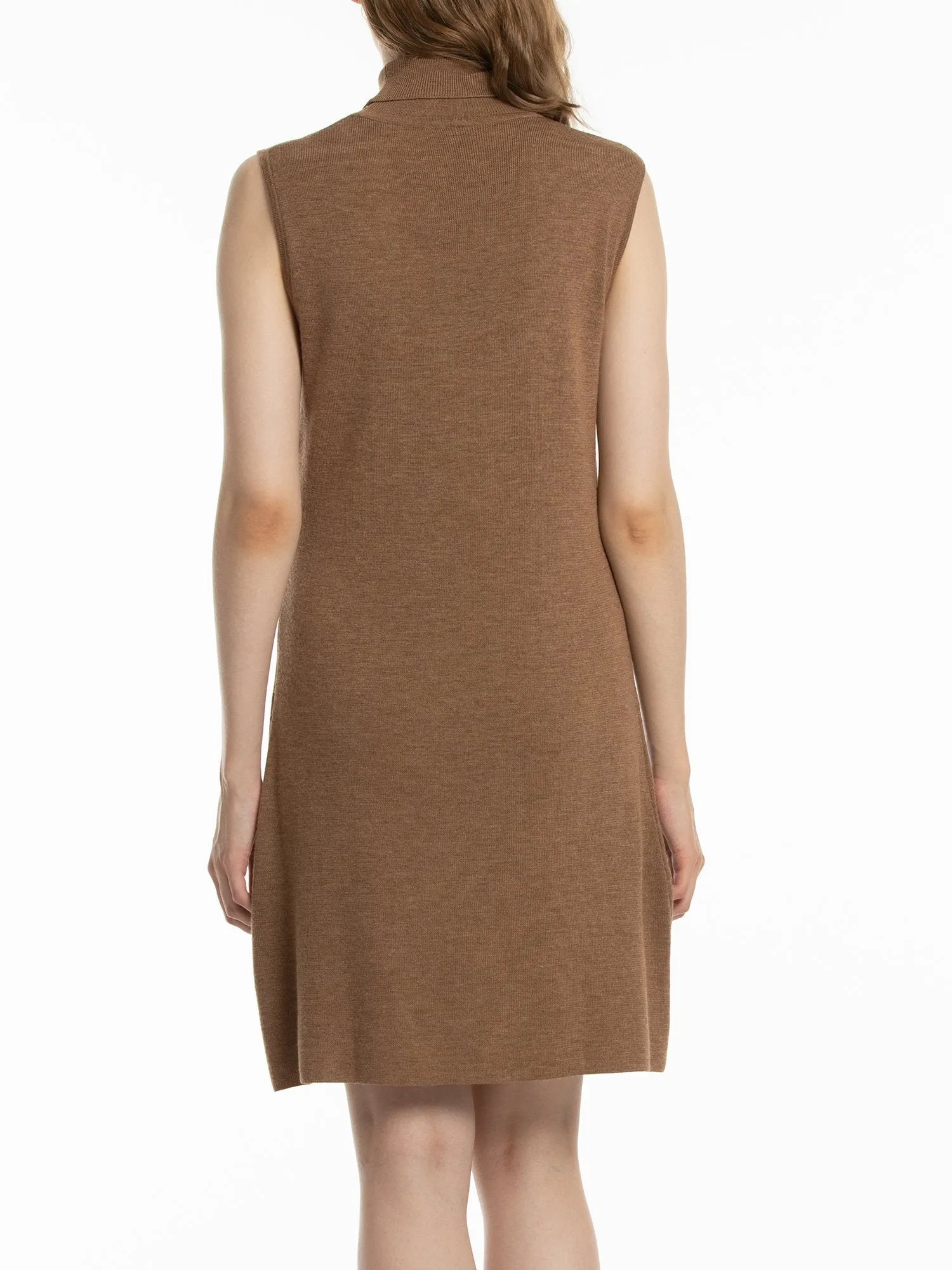 Woolicity Turtleneck Sleeveless Merino Wool Sweater Dress